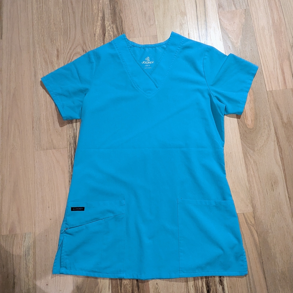 Jockey Women's V-Neck Blue Stretch Scrub Top